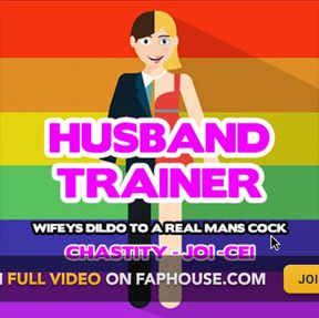 AUDIO ONLY- Husband trainer wifey's dildo to a real mans cock