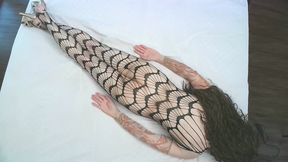 My Video 389: Mona Khan Posing For You On Bed In Fishnet
