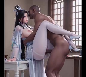 Nymphprinceai Taking Big Cock 3D-cgi Stylized