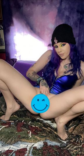 Slut inna Sexy 💙 Blue Dress & beanie fucks herself