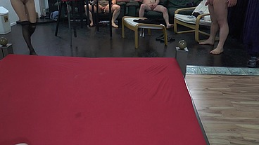 The first creampie gangbang for the submissive skinny slut Bonnie