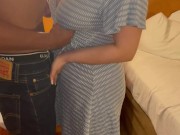 Hotwife MILF teaches 18 year old Virgin with a nice sensual blowjob in front of cuckold