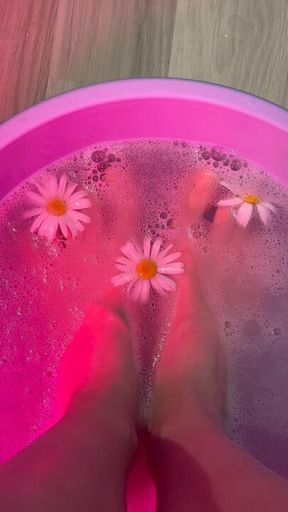 bath with flowers