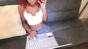 Ebony's Thrilling Encounter with Her Step-brother in the Classroom!
