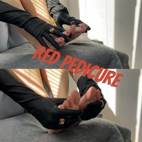 Red pedicure