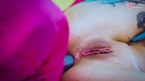 squirt games: 100% anal for skinny tattoo babe - balls deep, atm, facial, swallow