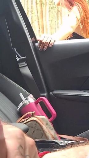 Flash Cock to a Girl in the Car!