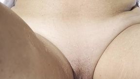 Hot amateur MILF cools down with ice on her big tits and pussy&#x270C; - DustyRose
