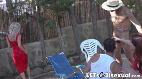 Outdoor group fuck with naughty ladies Lisi Kitty and Emmita Smile