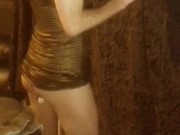 Dancing around with a 8 inch vibrator in my ass