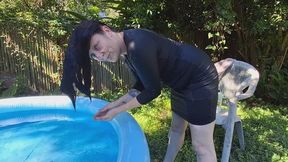 Hair washing over my pool