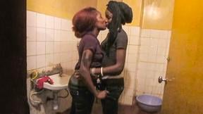 Skinny Ebony Fingering & Licking Pussy