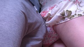 Dirty Stranger Slid His Cock Under My Skirt in a Japan Train and Cum in Panties