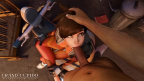 Tracer Gives Intense Overwatch Anime Blowjob With Big Tits & Deep Throat