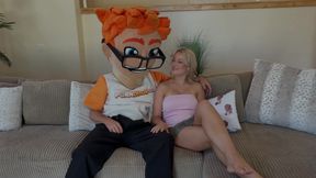 I made Annaleigh Reno deepthroat my big dick then ride hardcore until cumshot covered her tits