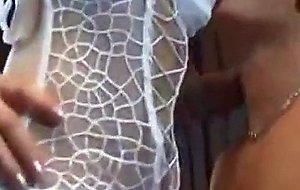 Mutual sex with an amazing trans in white lingerie