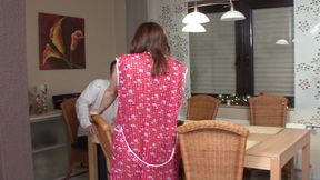 Attractive German brunette drinks cum after hot fuck