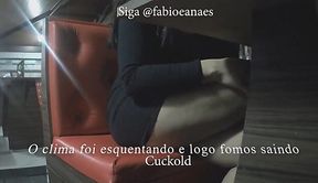 Gorgeous hotwife sucks friend's big cock in public with cuckold husband filming it all