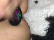 Milf gets double toy play