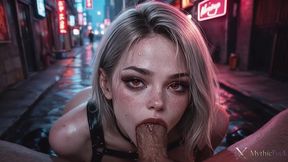 i fucked a busty vampire girl in the rain...her fangs slid along my big cock...her juicy arse jiggled as she came!! [ai]