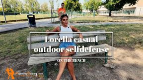 Lorella casual outdoor selfdefense on the bench