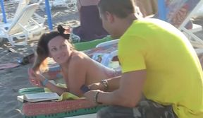 This cute chick was totally down to fuck on the beach