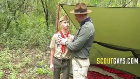 Shy Boy Gets Rugged Outdoor Pleasure from Dom Camp Mate – 18+