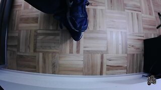 Getting caught on camera with white socks: filmed under the desk