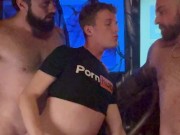Fucking Twink While He Huffs Tatted Daddy at TroughX Live Sex Show