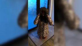MILF's glossy puffer jacket ruined after face fucking