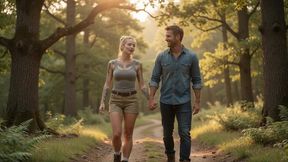 perdidos en el bosque, joven de enormes tetas folla con guapo campesino (contenido ia)