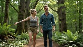 perdidos en el bosque, joven de enormes tetas folla con guapo campesino (contenido ia)