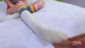Young, hot blonde loves getting fucked in her ass and pussy by old man dick