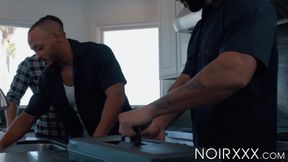 Hung Devin Francos ass hole gets filled with pulsating black penises