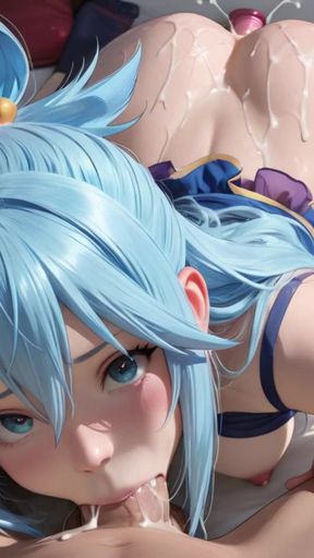 Aqua From Konosuba Gets Fucked and Creampied Slideshow compilation   Clip 2