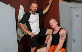 DILF talks to the younger lad after the sports practice