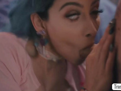 Horny Tbabe toys her ass and lets bestfriend bareback it