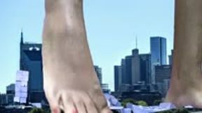 Giantess Soles Destroy Tiny Buildings 4k smaller