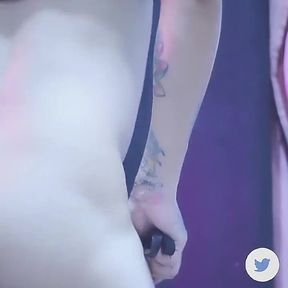 Spread ass with a toy