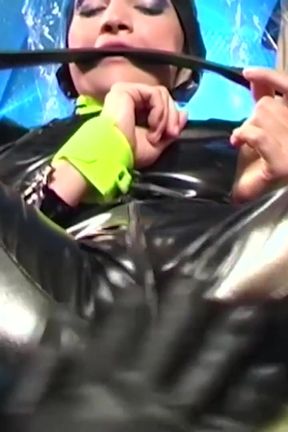 Fucking in a full body latex suit