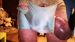 Extreme Hardcore Cockpumping + Bulging in Wrestling Suit