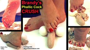 Brandy's Ball Crushing Parade! Phallic Cock Crush - watch as Brandy smushes these phallic shape foods and completely crushes them with her sexy feet! 1080p