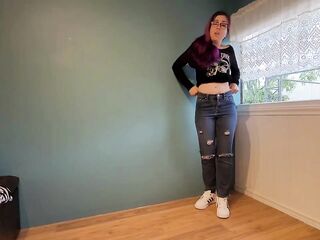 Nerdy Faery Ripped Jeans Wetting Compilation