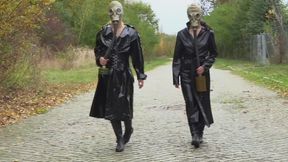 gas mask and leather coat outdoor - mp4 1080p