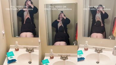 Blue hair slut takes it sloppy on her knees just for you