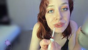 ASMR &ndash; HOT redhead, sweet lip gloss kisses