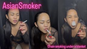 Pov Chain smoking under blanket, hiding from my boyfriend