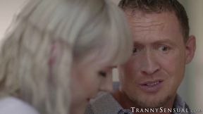 Lovely transsexual Lianna Lawson penetrates a muscular man with a huge dick
