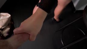 hard pegging male in the kitchen