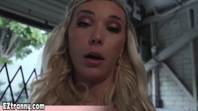 Blonde shemale bride gets fucked hard in her tight ass